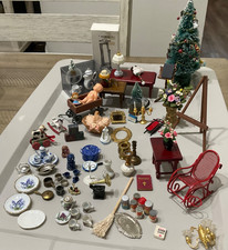 VTG Dollhouse Miniatures, Furniture, Accessories, Smalls, HUGE LOT