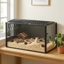 PawHut Large Hamster Cage Steel Acrylic Frame Large Rat Cage with Openable Top