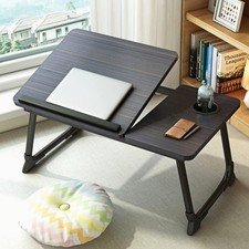 Adjustable Laptop Desk for Bed with 5 Angles Cup Holder Lap Tray Table