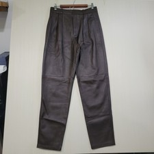 Ralph Lauren Purple Label Rogers Lambskin Pants Womens 10 Brown Leather 2,990