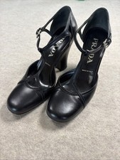 Vintage Prada T Strap Mary Jane High Heels Size 35 1/2