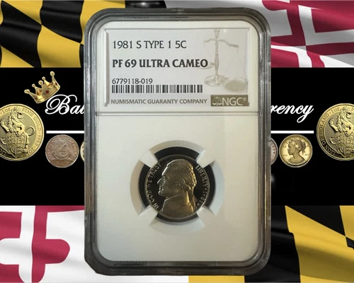 1981 S TYPE 1 NGC PF69 ULTRA CAMEO PROOF JEFFERSON NICKEL 5C