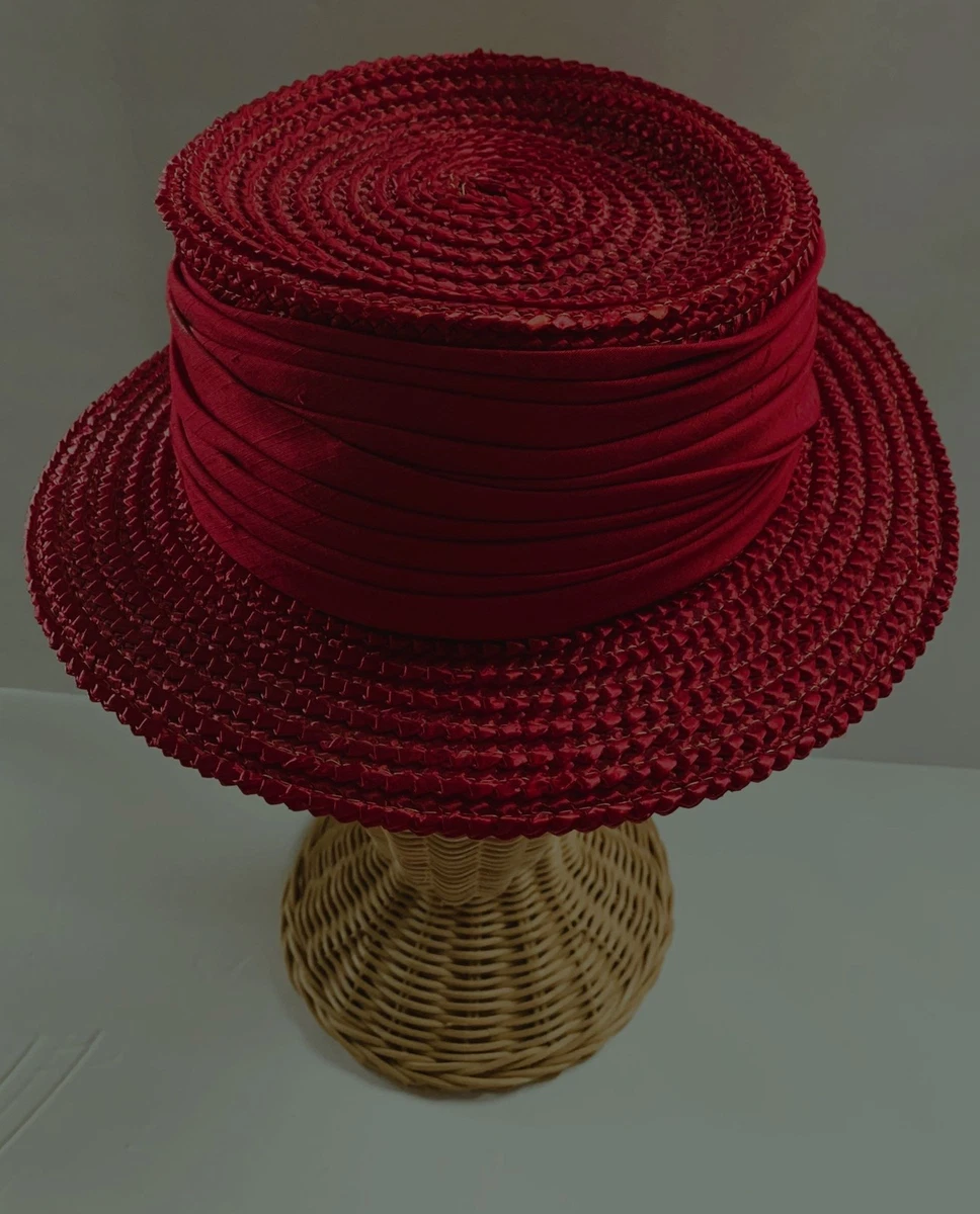 Red Straw Vintage Hats for Women for sale | eBay display picture 1