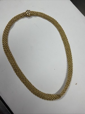 OR 14k Peru Yellow Gold Thick Wide Rope Chain Necklace Chocker 22.3g 17.5 