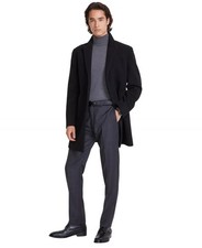 Calvin Klein Men's Prosper X-Fit Slim Overcoat Coat 40R Black Wool