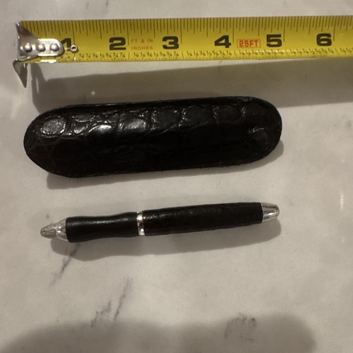 Collector Sensa Textured Leather Ballpoint Pen Black Ink w/ leather Case