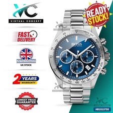 NEW HUGO BOSS HB1513755 Hero Sport Lux Silver Stainless Chronograph Men's Watch