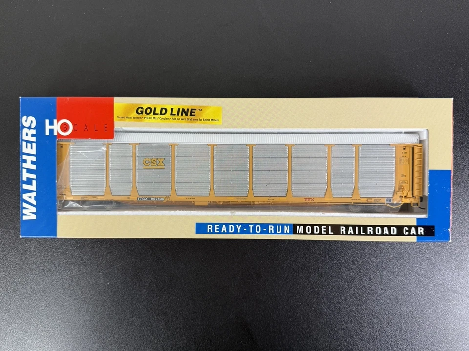 HO WALTHERS CSX Lot - Bi-level Enclosed auto carrier Gondola Pullman Box Car NIB - Image 3 of 4