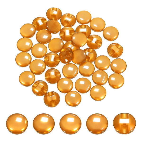 "100Stk KunststoffknöPfe 12.5Mm/0.5\" Perlmutt Runde NäHnäHte KnöPfe Orange"-image