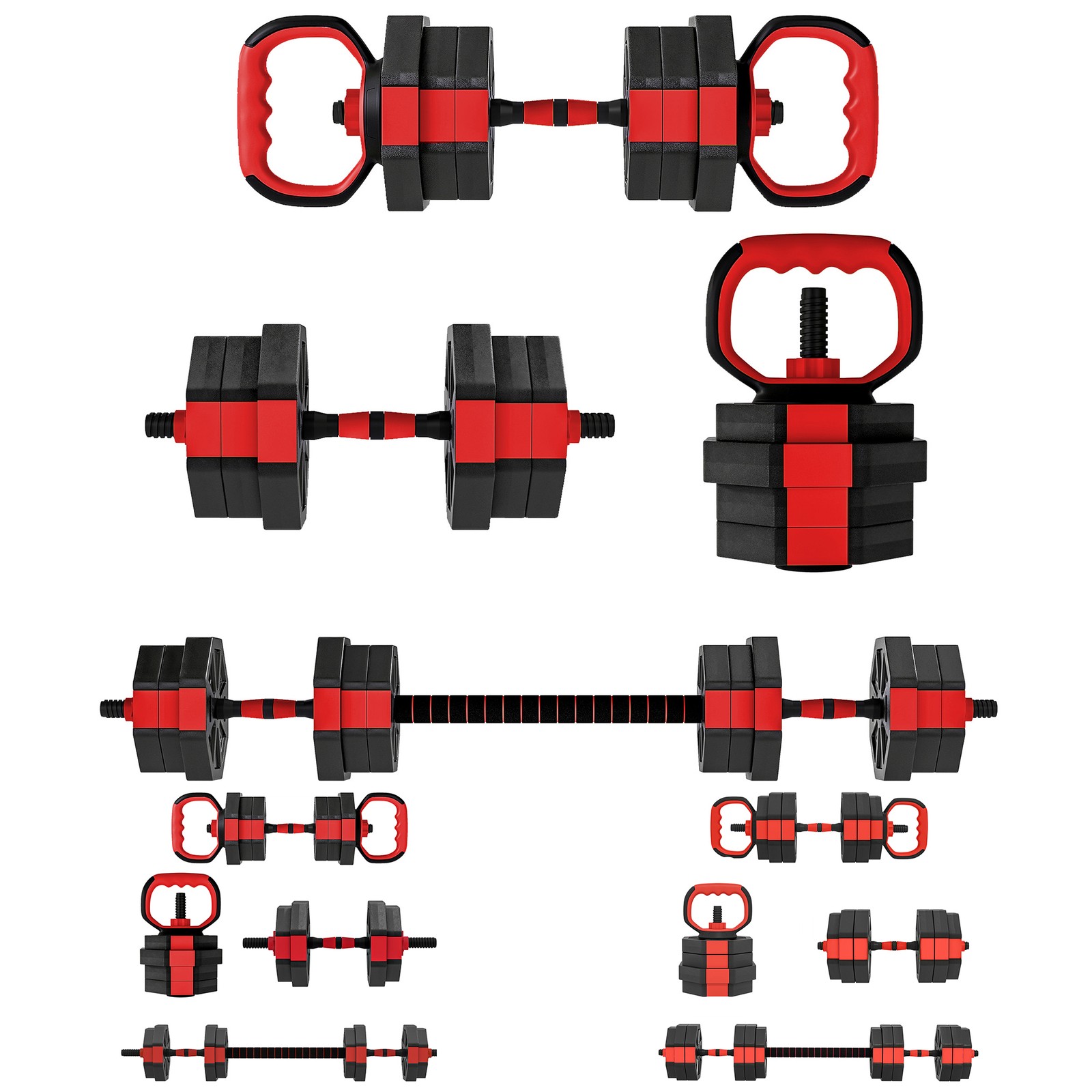 4-in-1 Hantelset Kurzhantel Set Kurzhanteln Langhanteln verstellbar
