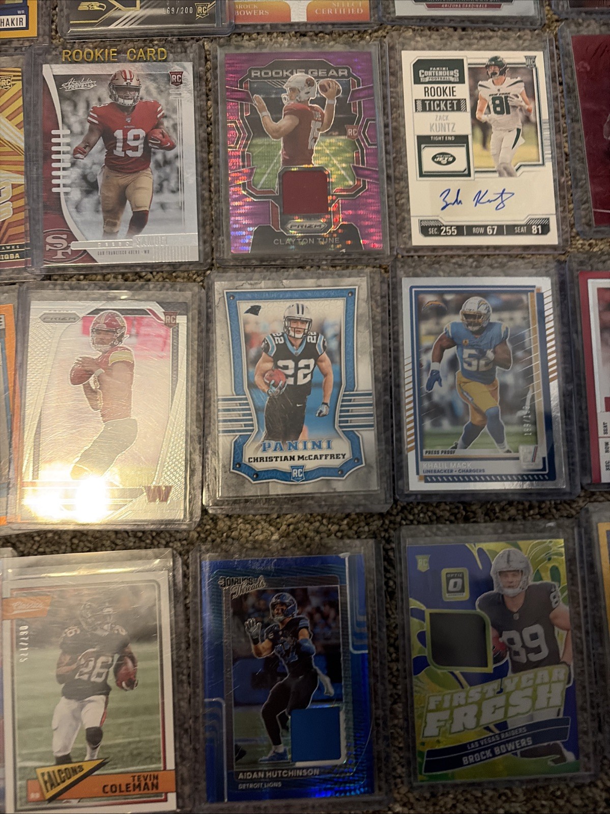 50 Card NFL Lot-  Skateboo, Burrow RC, Bowers, Numbered, Patch, Autos- 🔥🔥🔥 view 3