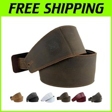 High Quality Leather Strap for Guitars 3" - Whiskey Brown