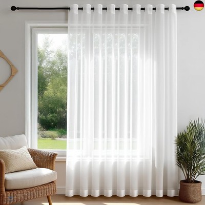 Deconovo Vorhang Transparent mit Ösen Stores Gardinen Wohnzimmer Voile Vorhänge