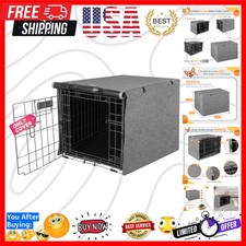 Luxurious 24-Inch Dog Crate Cover - Durable Grey Polyester for Secure Comfort