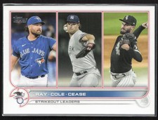 2022 Topps AL Strikeouts Leaders (Robbie Ray/Gerrit Cole/Dylan Cease) LL, UER
