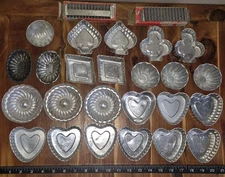 Vintage Tart Shell Tins Lot Of (24) + Garnishing Cutters