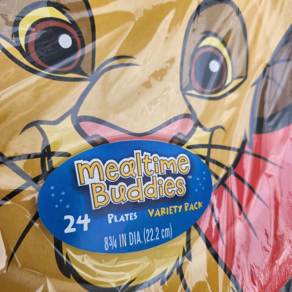 Pacote de pratos de papel 5 kg RARO Mealtime Buddies Disney Hallmark variedade 24ea - Imagem 3 de 4
