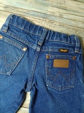 Wrangler Boys Blue Jeans Size 4 Regular Adjustable Waist Denim Pants Western