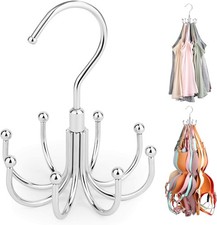 Bra Organizer Hanger 24 Capacity Rotatable Closet Storage Tank Top Holder Silver