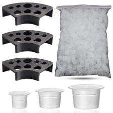 303Pcs Tattoo Ink Caps Kit - Emalla 3Pcs Black 300pcs ink caps+3pcs holders 