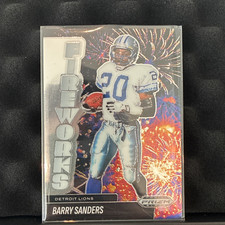 Panini 2025 Prizm Black Barry Sanders Fireworks #18 Detroit Lions Football