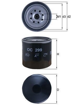 Oil Filter Fits Isuzu Campo Trooper Trooper/BigHorn MAHLE OC 299