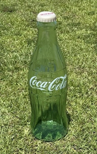 Vintage Coca-Cola Green Glass Bottle 20” Tall  W/ Plastic Cap Rare! Hard To Find