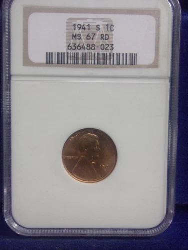 1941 S Lincoln Wheat Cent NGC  MS67 RED