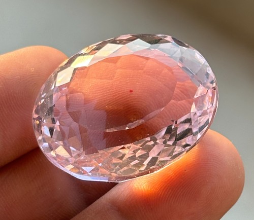 Natural Pink Kunzite 142 Ct Big Size Oval Cut Faceted Loose Gemstone - Picture 3 of 9