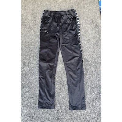 Kappa Black Logo Tape Track Pants Small Slim Fit Sportswear Streetwear