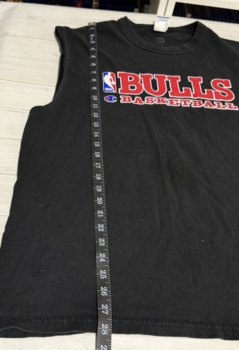 Vintage Champion Chicago Bulls Basketball Sleeveless Top XL See Photos Black NBA - Bild 8 von 9