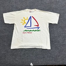TUT T-Shirt Mens Size XL White Vintage Destin Florida Sailboat Graphic USA Made