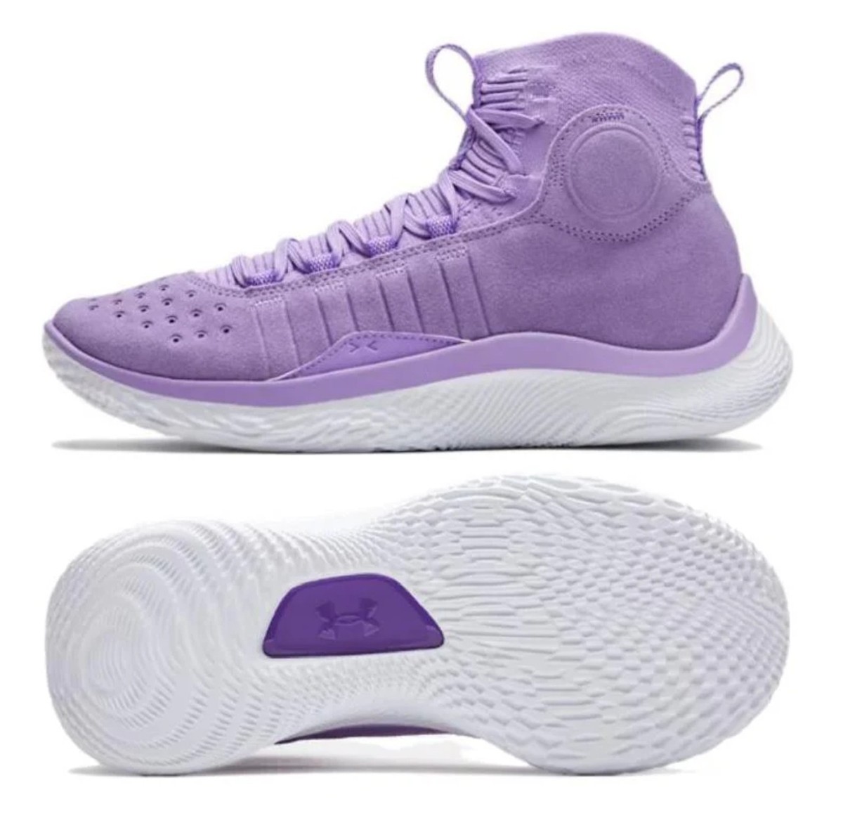 NEW Under Armour Curry 4 FloTro Men Shoes, Lilac/White, 3024861