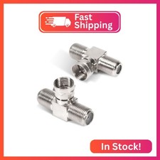 2 Pack Coaxial Cable Splitter, TV Splitter 2 in 1 Out, F Type RG6 Male to Dual F