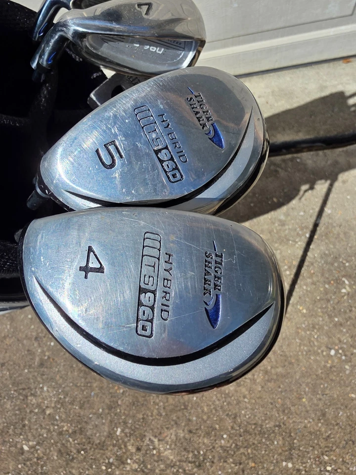 Juego de palos de golf Tiger Shark TS960 1 3 maderas 4-9 hierros P/S putter y bolsa Foto 3 de 4