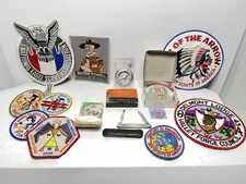 Vintage Boy Scouts Of America Patches Lot Of 9 With Accessories 