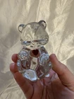 Fenton Teddy Bear Ruby Red Heart Collectible Paperweight Art Glass Vintage USA