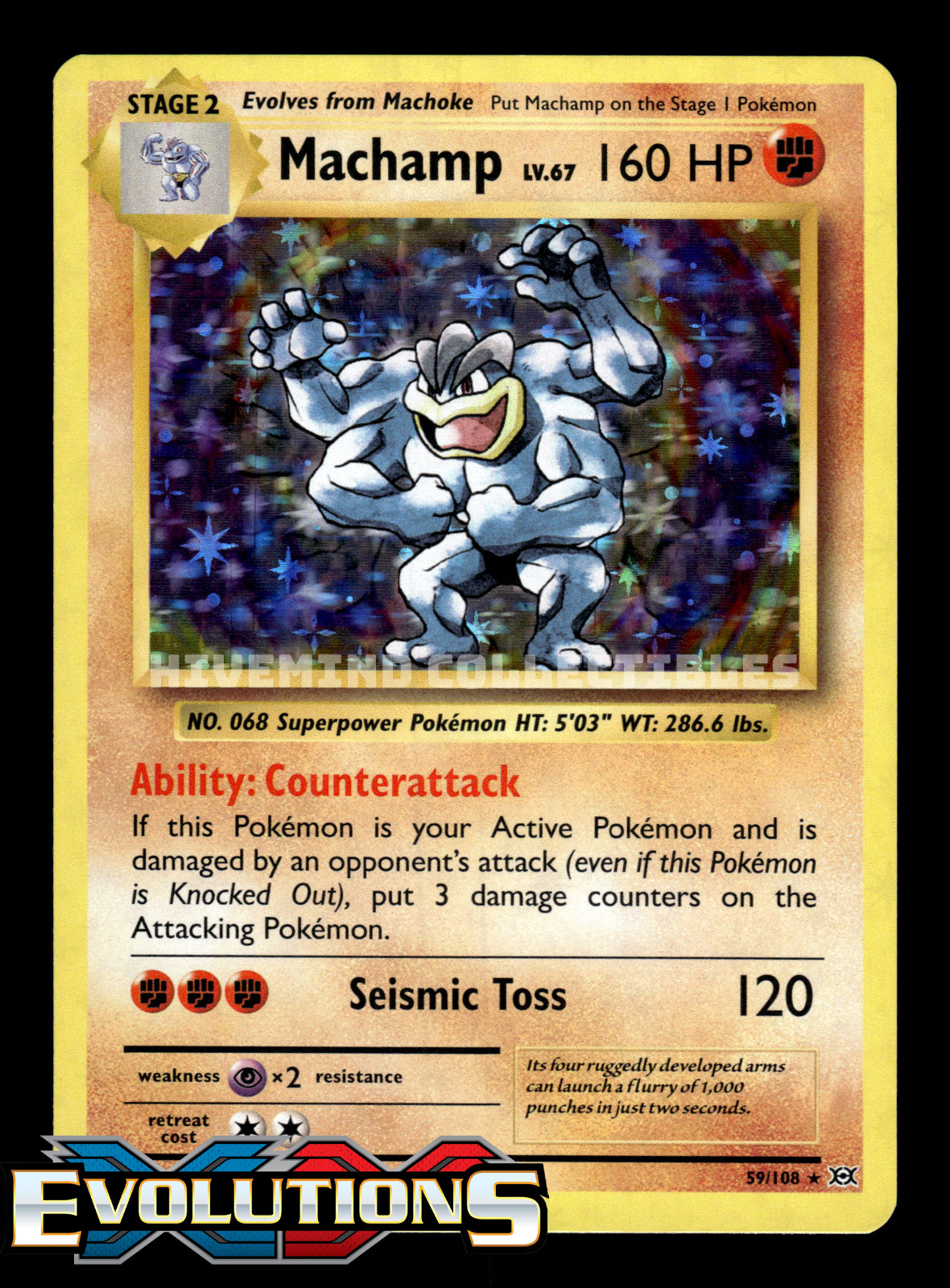 Machamp 59/108 XY Evolutions Holo Rare Pokemon Card