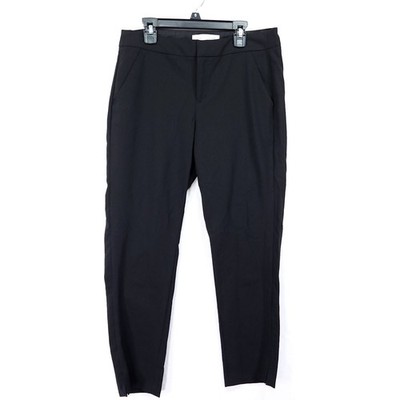 Everlane Wool Work Pant Size 4 Black Cropped Tapered Slit Leg