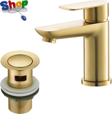 Black Basin Taps with Pop up Waste,  Modern Monobloc Chrome Brass Matte Black Ba