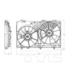 Dual Radiator & Condenser Cooling Fan Assembly for 17-20 Toyota Sienna 3.5L