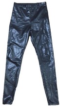 H M Women's Stretchy Faux Leather Leggings Pants Size XS