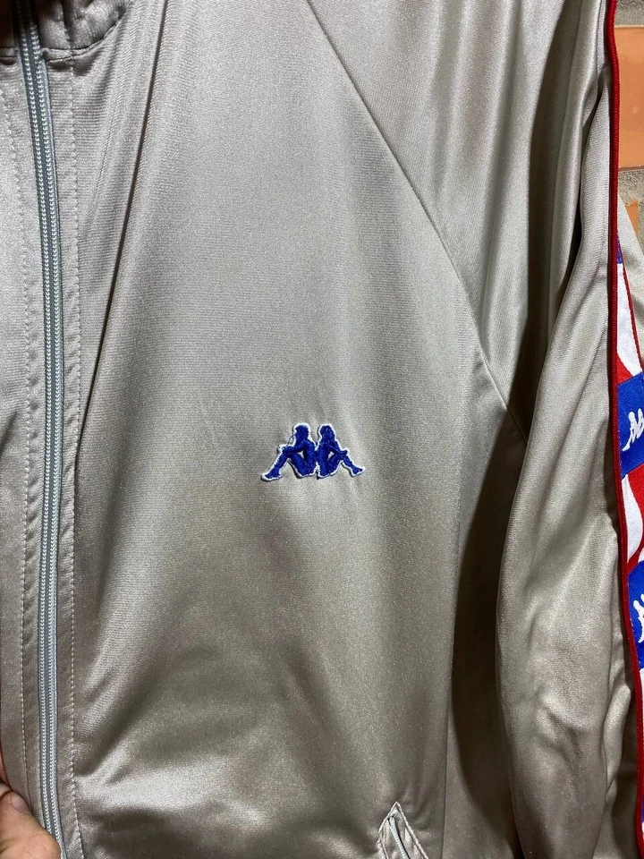 USA Track And Field Team Kappa Vintage Jacket 90s With Stripped Greay Men Size S - Image 4 of 4