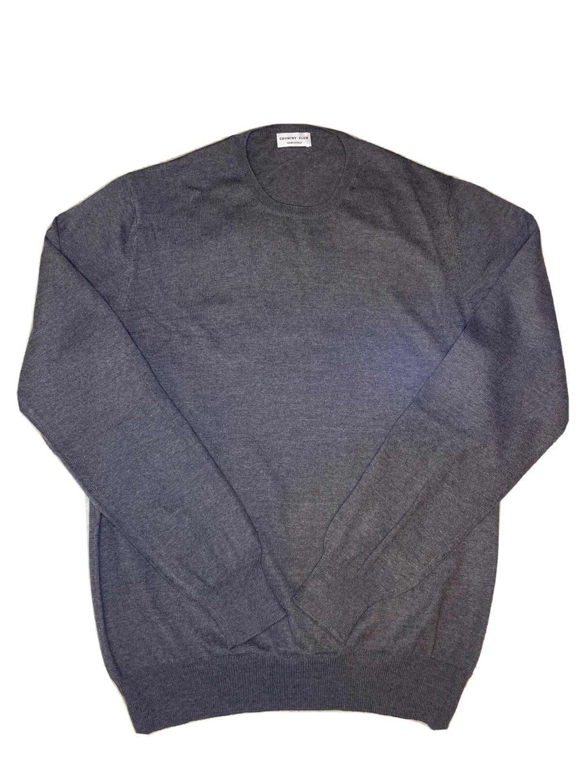 NWOT MENS WOOL COUNTRY CLUB MADE IN ITALY BEIGE CREW NECK PULLOVER SWEATER SMALL