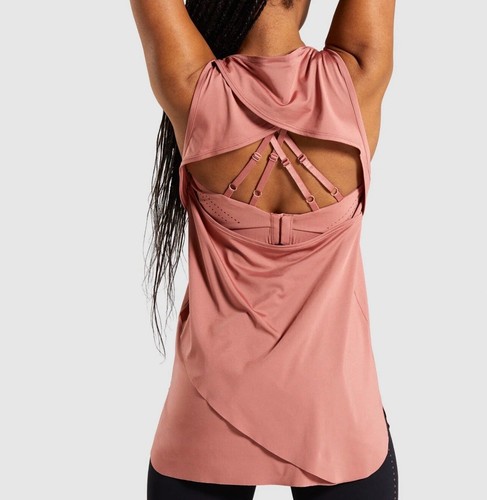 NWT Gymshark Laser Cut Tank Open Back Active Tank Top Deep Blush Womens Medium - Picture 5 of 8