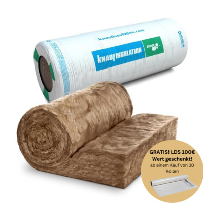Knauf Klemmfilz NaturRoll Plus WLG 040 - Zwischensparren-Dämmrolle für Dachboden