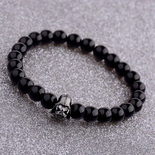 Mode Herren Armband 8 mm schwarz Achat Stein Armbänder - Bild 2 von 8