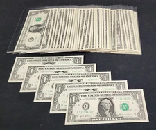 5 2017A $1 ONE DOLLAR US FRN SEQ UNC STAR NOTES ATLANTA RESERVE