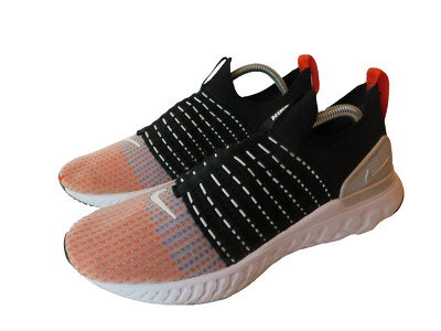 Nike React Phantom Run Flyknit 2 Size 10 Black Orange DQ7647-001 Men's Sneakers*