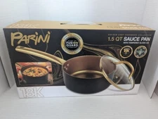 Parini Golden Chef 1.5 Quart Sauce Pan with Tempered Lid Non-Stick New In Box